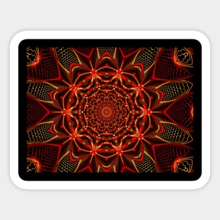 Red and gold mandala Sticker